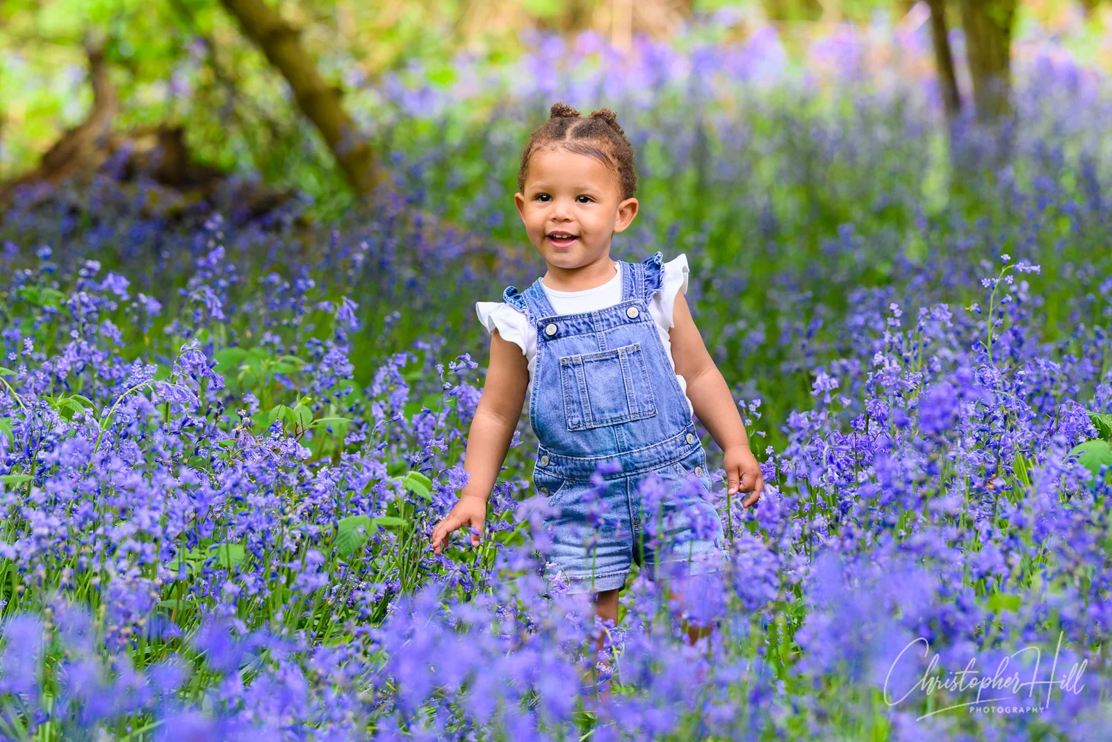 portrait in bluebell woods