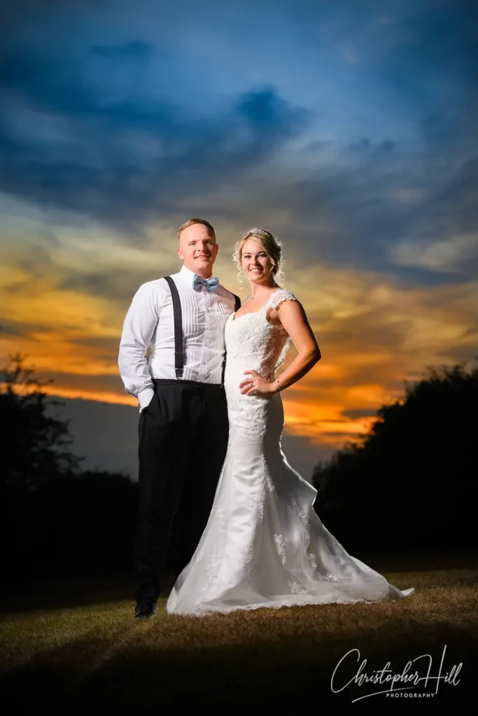 wedding sunset at highfield house
